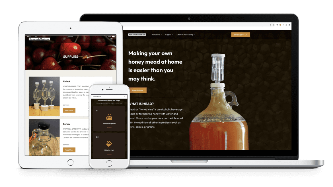 Homemade Mead website screenshot