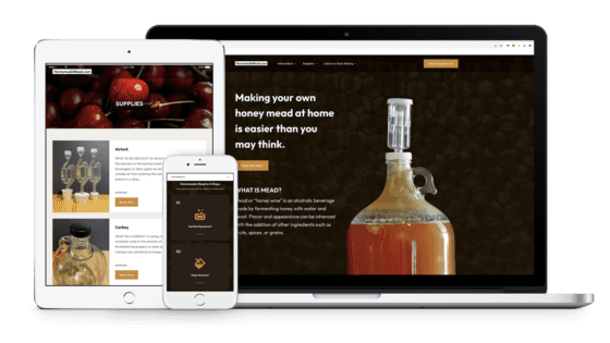 Homemade Mead website screenshot