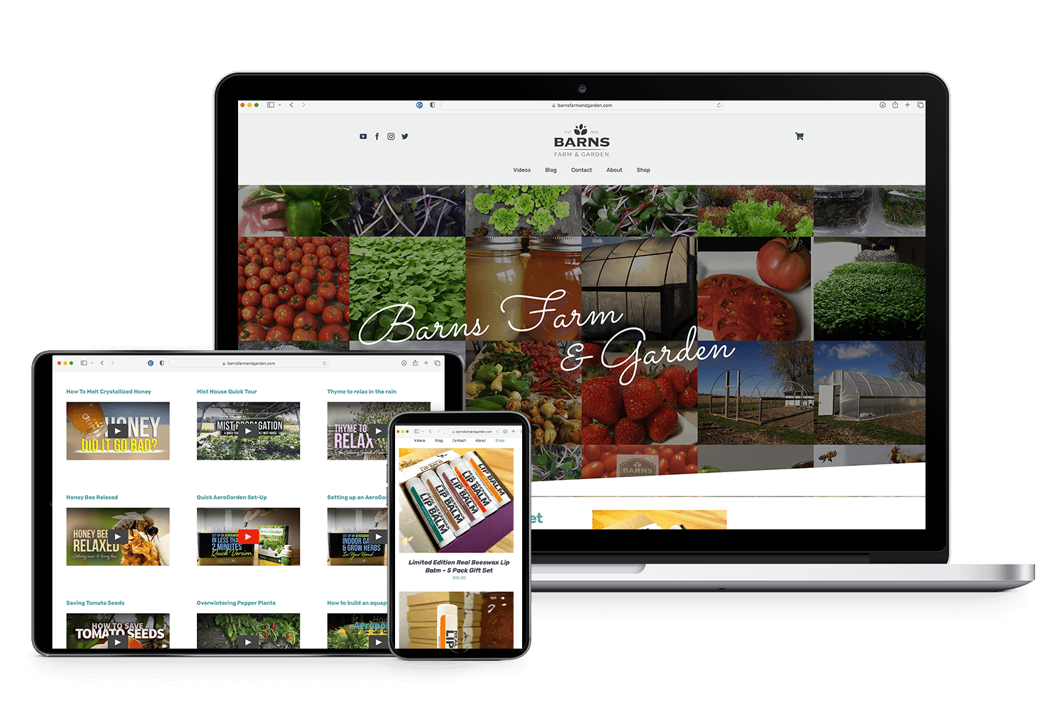 Barns Farm and Garden website